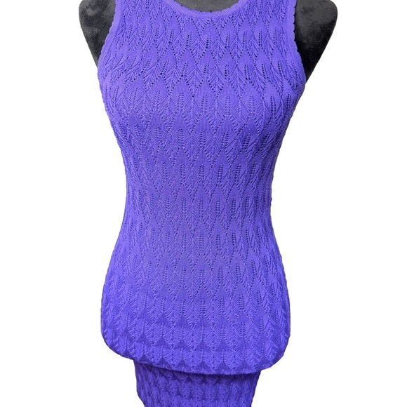 Torn by Ronny Kobo Purple Halter Bodycon Mini Dress - Picture 2 of 8